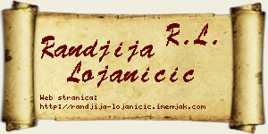 Ranđija Lojaničić vizit kartica